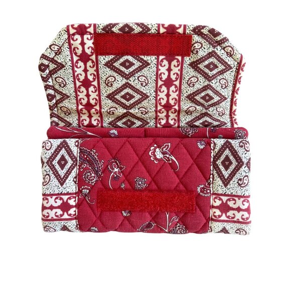 Vera Bradley Retired Vintage Checkbook Wallet Red‎ Creme Paisley - Picture 4 of 7